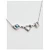 Image 2 : STERLING SILVER 2.35 X 2.3MM NATURAL TURQUOISE (0.06CT) WITH 49 DIAMONDS (0.25CT) NECKLACE, W/A $905