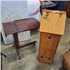 Image 1 : PINE STORAGE POTATO CABINET AND ADJUSTABLE SIDE TABLE