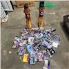 Image 1 : ASSORTED SEALED PACKS OF PANINI BASKETBALL CARDS AND WOOD CARVED AND PAINTED STATUES