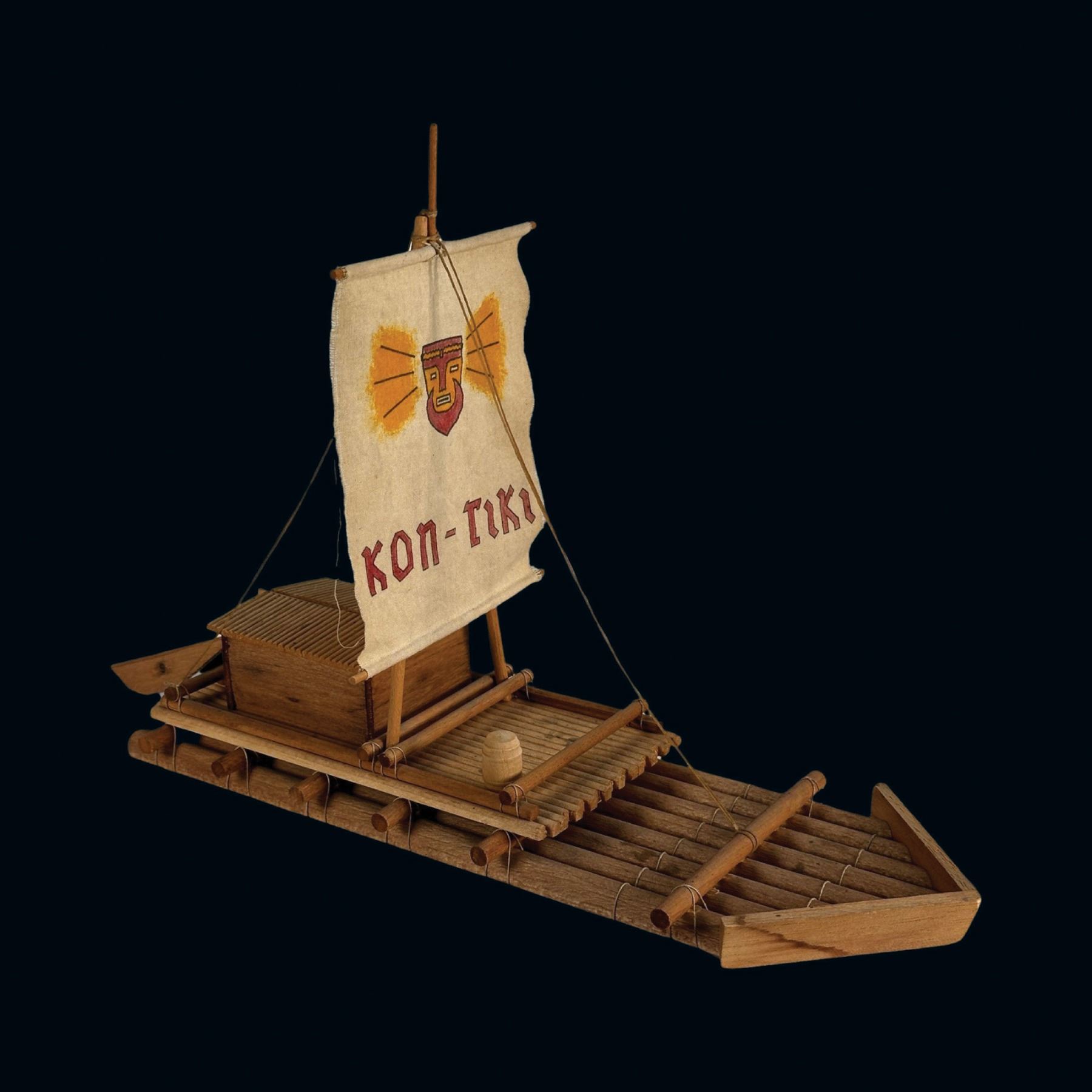 KON-TIKI RAFT BALSA WOOD MODEL ASSEMBLED BY SVEN KIRSTEN.