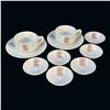 Image 1 : SET OF TEN (10) "JARDIN TIKI" DISHES INCLUDING 2 COFFEE CUPS & SAUCERS AND 6 CONDIMENT BOWLS.