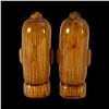 Image 2 : KON TIKI HOTEL BROWN SALT & PEPPER SHAKERS w/ ORIGINAL OMC STICKER.