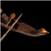 Image 8 : EXQUISITE NATIVE REPLICA TAHITIAN OUTRIGGER w/ TIKI OARSMEN.