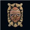 Image 1 : OCEANIC ARTS POLYCHROMED #516 "NEW GUINEA MASK" WALL TIKI w/ RAFFIA ACCENTS.