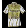 Image 2 : MOD HAWAIIAN GREEN ZIPPERED TIKI PANEL DESIGN MEN'S SHIRT.