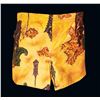 Image 1 : MOD HAWAIIAN MEN'S TIKI PATTERN YELLOW & BROWN SHORTS.