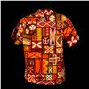 Image 2 : MOD HAWAIIAN MCDONALD'S UNIFORM TAPA PATTERN TIKI SHIRT.