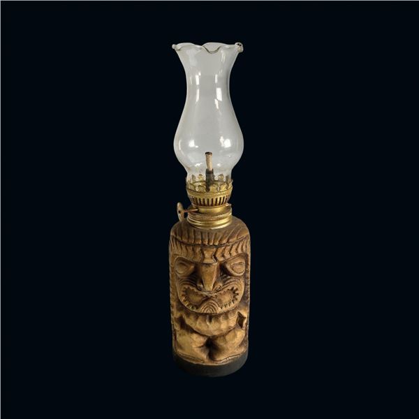 CERAMIC NOVELTY TIKI OIL LAMP.