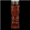 Image 8 : OCEANIC ARTS #1401 "THE MAORI"  TRADER VIC'S TABLE CANDLE LAMP w/ HURRICANE GLASS & SHADE.