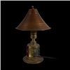 Image 2 : NAUTICAL TABLE LAMP WITH BRASS SHADE AND STARBOARD LIGHT BASE.