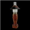 Image 1 : MARQUESAN DRUM TIKI TABLE LAMP w/ TAPA SHADE.