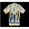 Image 2 : MOD HAWAIIAN ZIP FRONT KU & TIKI MASKS MOTIF MEN'S SHIRT.