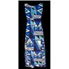 Image 2 : MOD HAWAIIAN LONG BLUE GEOMETRIC PATTERN SLEEVELESS DRESS.