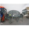 Image 1 : Cast Palm Motif Round Settee w/2 Chairs