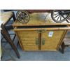 Image 1 : Rattan Style Small Cabinet w/Pull Out Storage and Bench