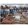 Image 1 : Framed Flag, Military Medals, Sad Iron, Military Patches, Large Shark Tooth, Sword w/Dagger