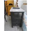 Image 1 : Black w/Stone Style Top End Table