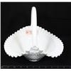 Image 1 : VINTAGE FENTON RUFFLED HOBNAIL MILK GLASS HANDLED