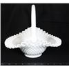 Image 2 : VINTAGE FENTON RUFFLED HOBNAIL MILK GLASS HANDLED