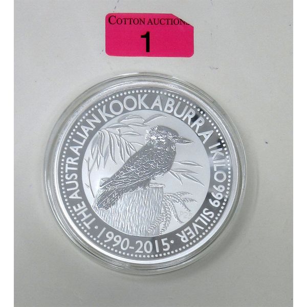 1 Kilo .999 Silver 2015 Australian Kookaburra Coin 