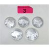 Image 1 : 5 x 1 Oz .999 Silver Golden State Buffalo Rounds