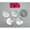 Image 1 : 5 x 1 Oz .999 Silver Liberty Bell A-Mark Rounds 