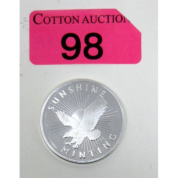 1 Oz .999 Silver Sunshine Minting Round 