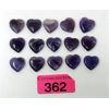 Image 1 : 15 Polished Amethyst Gemstone Hearts