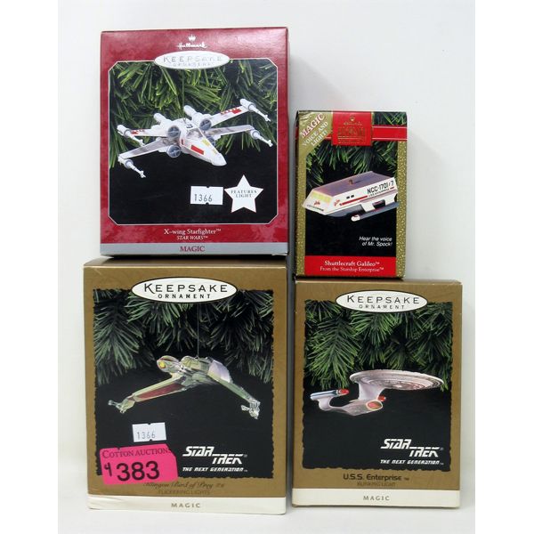 4 Hallmark Keepsake Star Wars & Star Trek Ornaments