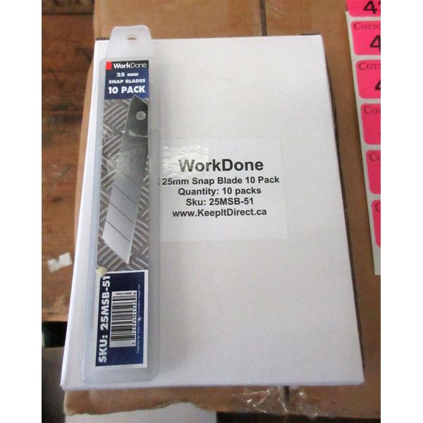 New Box of 10 Packs of 10 Snap Blades - 25 mm