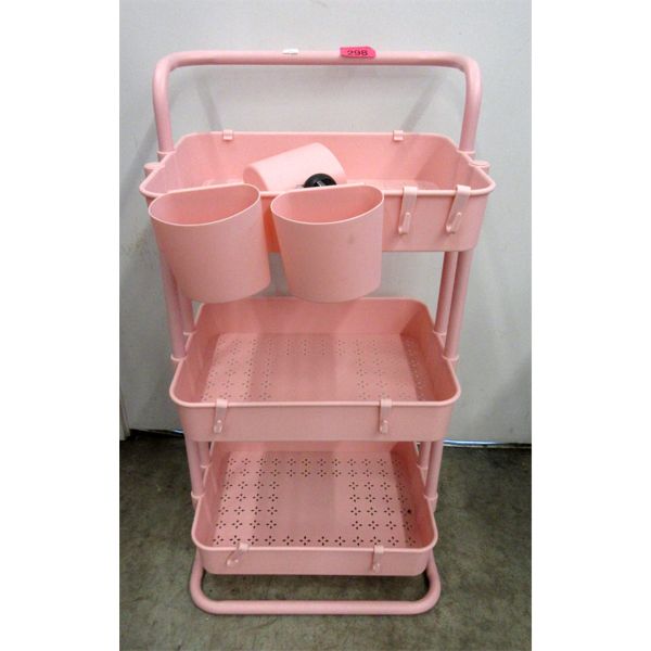 Pink 3-Tier Organizer Stand - Metal Frame