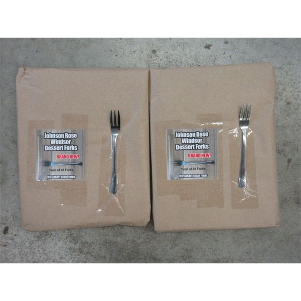 2 New Packs of Johnson Rose "Windsor" Dessert Forks