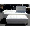 Image 1 : Cream Bonded Leather Futon & Storage Ottoman