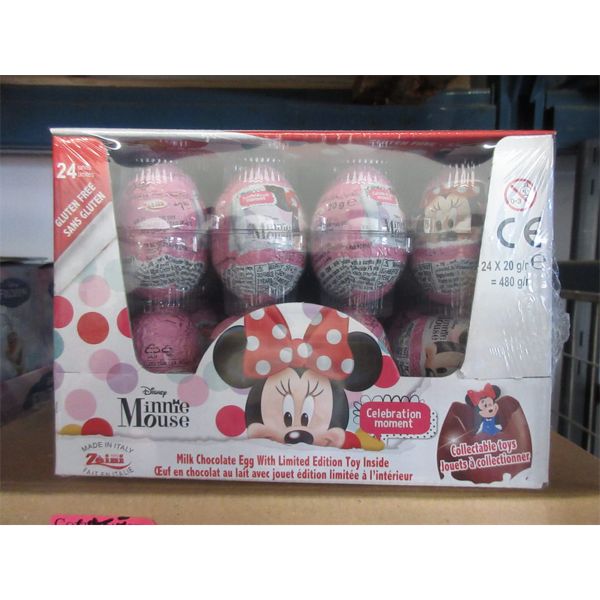 2 Cases of 2 Packs of Minnie Mouse Chocolate Eggs