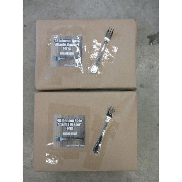 2 New Packs of Johnson Rose "Atlantis" Dessert Forks