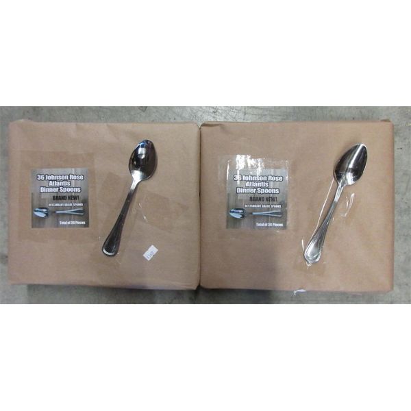 2 New Packs of Johnson Rose "Atlantis" Table Spoons