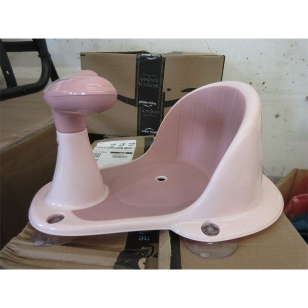 6 New Pink Baby Bath Seats with Suction Base