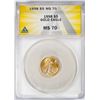 Image 1 : 1998 $5 American Gold Eagle Coin ANACS MS70