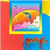 Image 2 : Peter Max "Angel with Clouds" Original Mixed Media on Paper