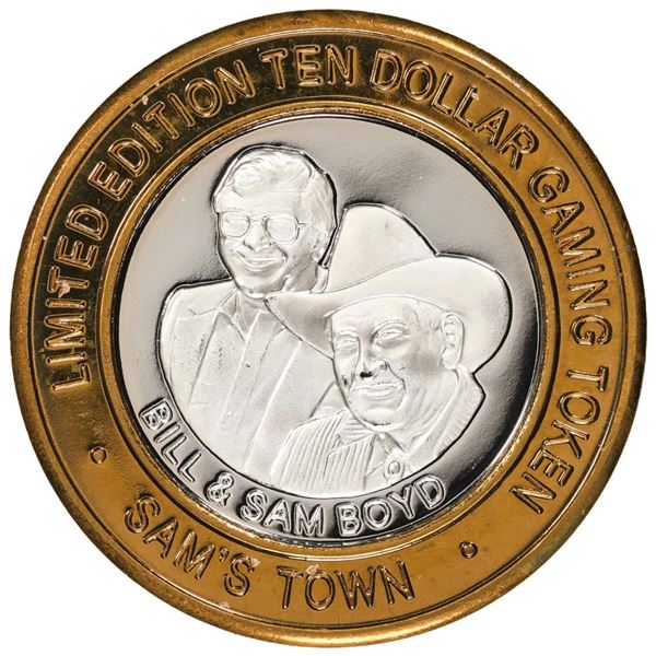 .999 Silver Sam's Town Las Vegas, Nevada $10 Limited Edition Casino Gaming Token