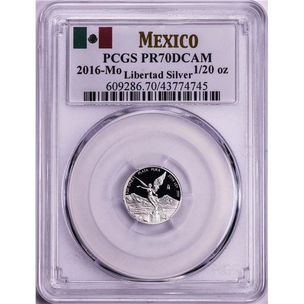 2016-Mo Mexico Proof 1/20 oz Silver Libertad Coin PCGS PR70DCAM