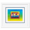 Image 1 : Peter Max "Rainbow Umbrella Man on Blends" Limited Edition Lithograph on Paper
