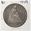 Image 1 : 1849 $1 Seated Liberty Silver Dollar Coin