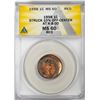 Image 1 : 1998 Lincoln Memorial Cent Coin Error Struck 10% Off Center @ K-8:00 ANACS MS60 RED