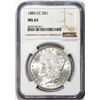 Image 1 : 1883-CC $1 Morgan Silver Dollar Coin NGC MS63 Nice Toning