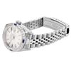 Image 4 : Rolex Ladies Stainless Steel Silver Index Sapphire and Diamond Date Wristwatch