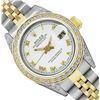 Image 1 : Rolex Ladies Two Tone White Roman Diamond Datejust Wristwatch With Rolex Box