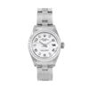 Image 2 : Rolex Ladies Stainless Steel White Arabic Index Date Wristwatch With Rolex Box