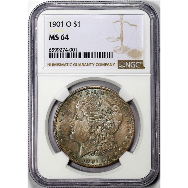 1901-O $1 Morgan Silver Dollar Coin NGC MS64 Great Toning