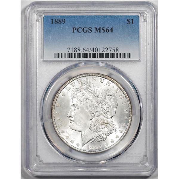 1889 $1 Morgan Silver Dollar Coin PCGS MS64